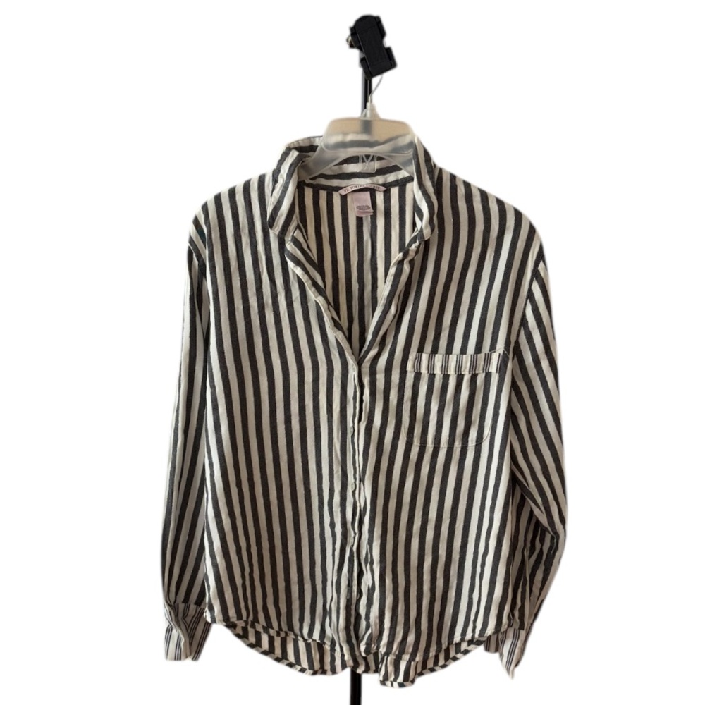 Victoria’s Secret Black & White Striped Sleep Shirt